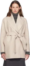 Harris Wharf London Off-white Belted Coat In 412 Cream