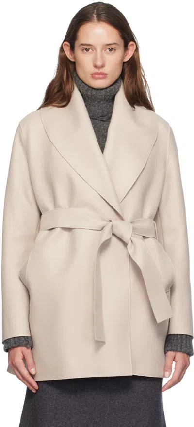 Harris Wharf London Off-white Belted Coat In 412 Cream
