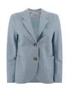 Harris Wharf London Waterproof Single-breasted Rayon Blazer With Notched Lapel In Blue