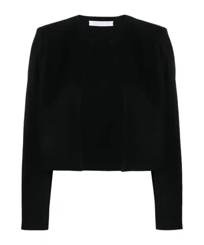 Harris Wharf London Open-front Wool Jacket In Black