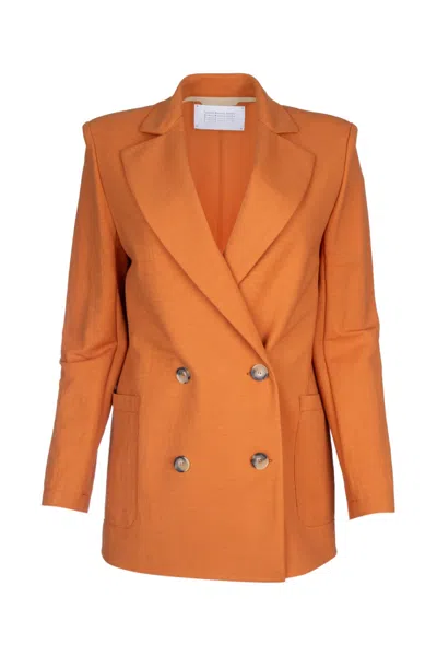 HARRIS WHARF LONDON ORANGE DOUBLE-BREASTED BLAZER