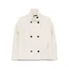 Harris Wharf London Beige Short Coat With High Neck And Dropped Shoulders In White