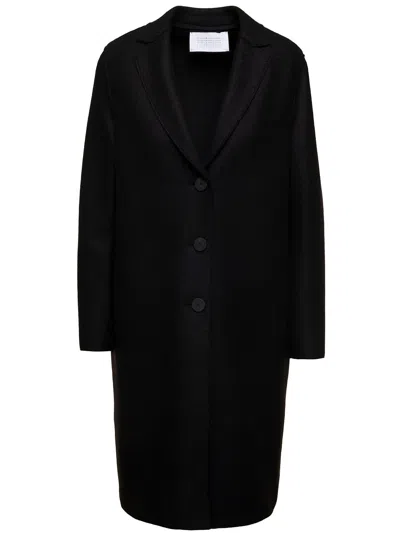 Harris Wharf London Overcoat In Black