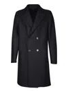 Harris Wharf London Oversized Double-breasted Black Wool Coat In Black