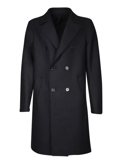 HARRIS WHARF LONDON OVERSIZED DOUBLE-BREASTED BLACK WOOL COAT