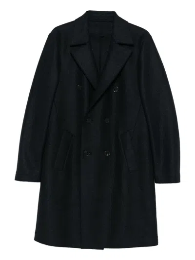 Harris Wharf London Oversized Double-breasted Long Coat In Navy Blue