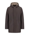 Harris Wharf London Parka Pressed Wool And Boucle In Brown