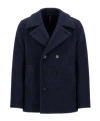 Harris Wharf London Caban Doppiopetto In Lana Cotta In Blue