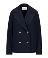 Harris Wharf London Peacoat Diagonal Crafted With Loro Piana Fabric In Navy Blue