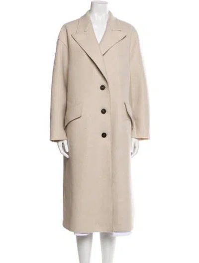 Pre-owned Harris Wharf London Peacoat In Neutral