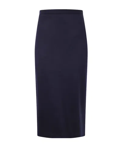 Harris Wharf London Pencil Skirt In Blue
