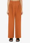 Harris Wharf London Terracotta Coloured Pleated Trousers In Orange