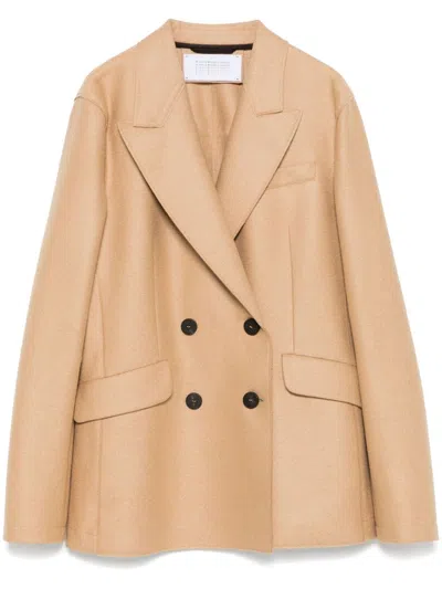 Harris Wharf London Pressed-wool Blazer In Brown