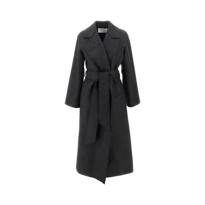 Harris Wharf London Pressed Wool Coat With Belt
