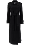 Harris Wharf London Double-stitched Long Trench In Pressed Wool