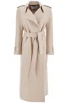 HARRIS WHARF LONDON PRESSED WOOL ROBE COAT WITH NINE WORDS