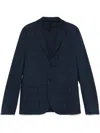Harris Wharf London Prince Of Wales-pattern Blazer In Blue