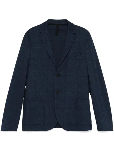 Harris Wharf London Prince Of Wales-pattern Blazer In Blue