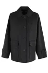 Harris Wharf London Raglan Jacket With Quuilted Lining In Black