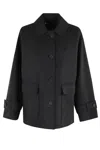 Harris Wharf London Raglan Jacket With Quuilted Lining In Black