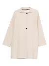 Harris Wharf London Wool High Neck Coat With Side Pockets In Brown