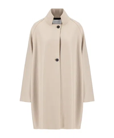 Harris Wharf London Raglan-sleeve Button Coat In Neutral