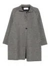 Harris Wharf London Raglan-sleeve Textured Coat In Gray
