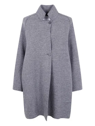 Harris Wharf London Raglan-sleeve Wool Coat In Gray