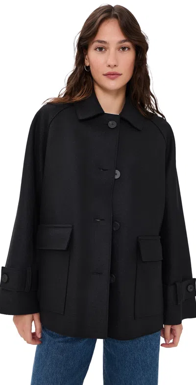 Harris Wharf London Raglan Wool Jacket Black