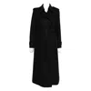 Harris Wharf London Women Long Trench Double Stitching Pressed Wool In Black