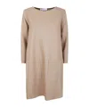 Harris Wharf London Women Geometric Dress With Pockets Light Pressed Wool In Brown