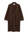 Harris Wharf London Scarf Button-fastening Coat In Brown