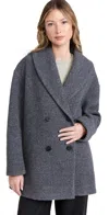 Shop Harris Wharf London Shawl Collar Jacket Middle Grey