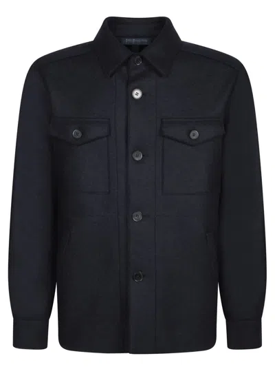 Harris Wharf London Shirts In Blue