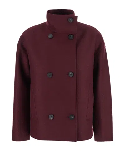 HARRIS WHARF LONDON HIGH-NECK DOUBLE-BREASTED COAT