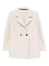 Harris Wharf London Short Double-breasted Coat In Light Beige In Neutral