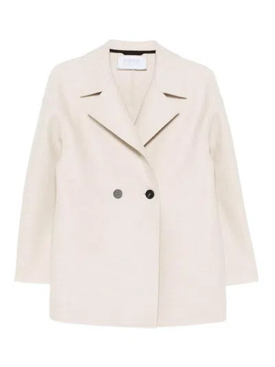 Harris Wharf London Short Double-breasted Coat In Light Beige In Neutral