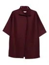 Harris Wharf London Short-sleeve Collared Coat In Red