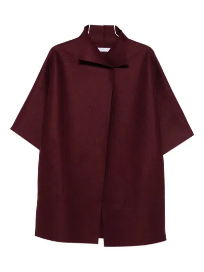 Harris Wharf London Short-sleeve Collared Coat In Red