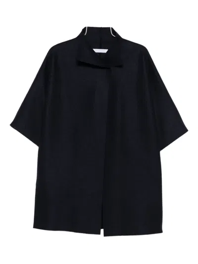 Harris Wharf London Short-sleeve Collared Coat In Blue