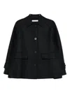 Harris Wharf London Short Structured Coat With Classic Collar In Black