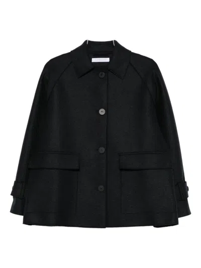 HARRIS WHARF LONDON SHORT STRUCTURED COAT WITH CLASSIC COLLAR