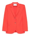 Harris Wharf London Crinkled Shoulder-pads Blazer In Orange