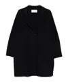 Harris Wharf London Wool Fabric Long Sleeves Coats With Notched Lapels In Black
