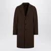 Harris Wharf London Single Breasted Coat In Virgin Wool In Brown