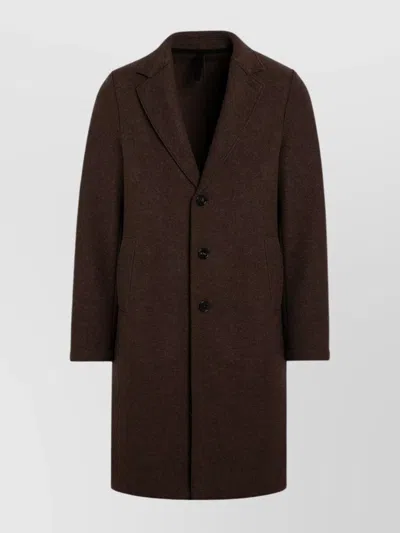 HARRIS WHARF LONDON SINGLE BREASTED COAT IN VIRGIN WOOL