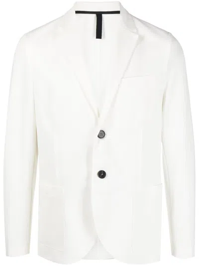 Harris Wharf London Single-breasted Cotton Blazer In White