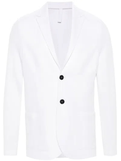Harris Wharf London Single-breasted Honeycomb Blazer In White