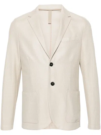 Harris Wharf London Single-breasted Linen Blend Blazer In Neutrals