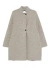 Harris Wharf London Single-breasted Mélange Coat In Gray